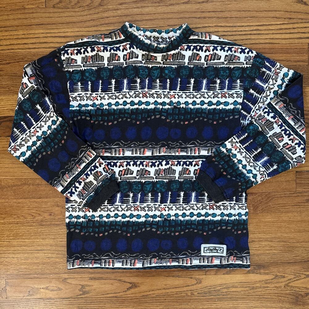 VTG 90s Jimmy’Z Skate Surf AOP All Over Print T-Shirt Longsleve Heat Wave Ombre